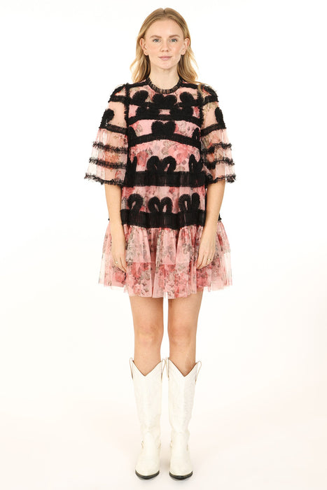 Floral Tulle Detail Dress