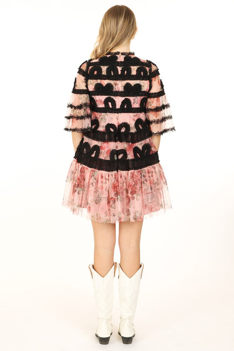 Floral Tulle Detail Dress
