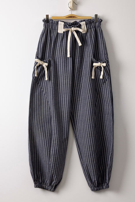 Striped Pant Side Pockets with Bows