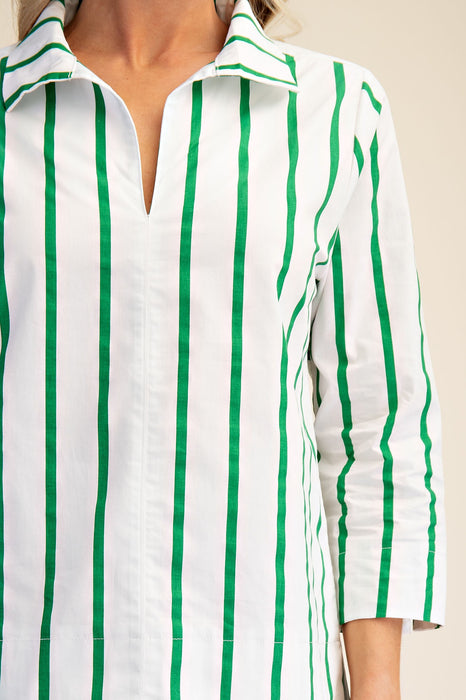 Stand Collar V Neck Blouse