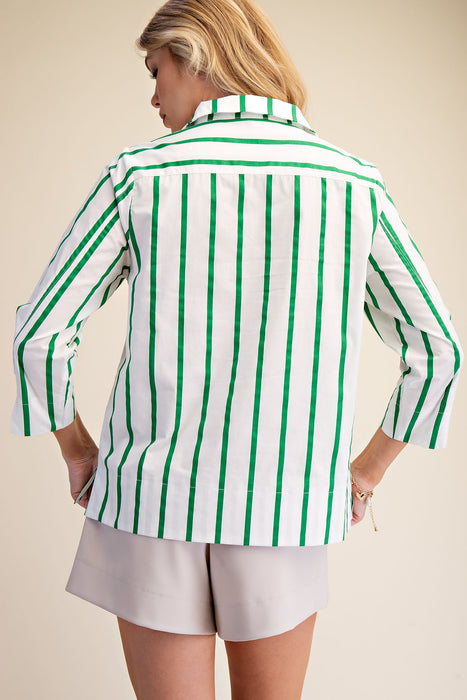 Stand Collar V Neck Blouse