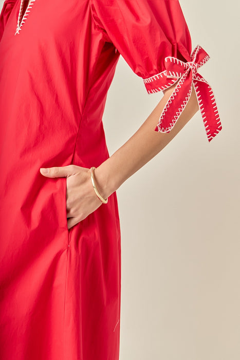 Stitch Detail Midi Dress