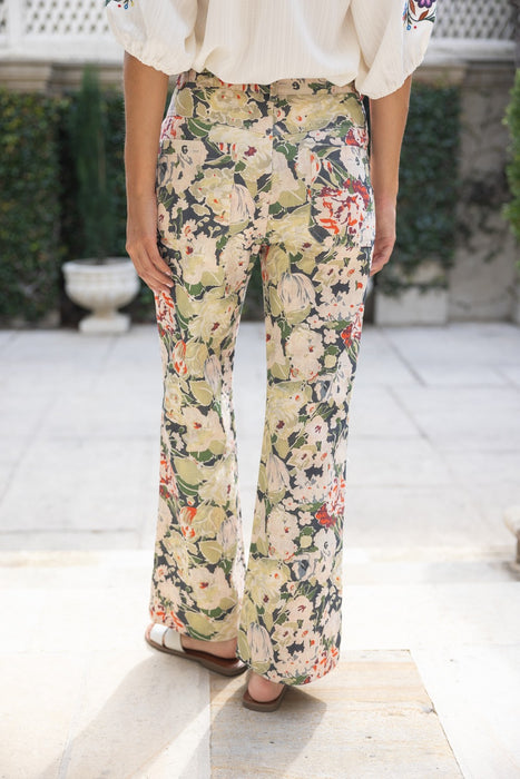 Front and Back Pocket Floral Pants