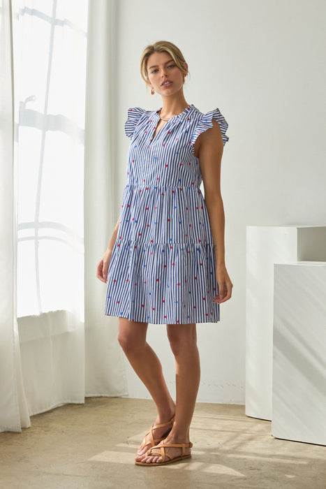 Striped Mini Dress with Stars