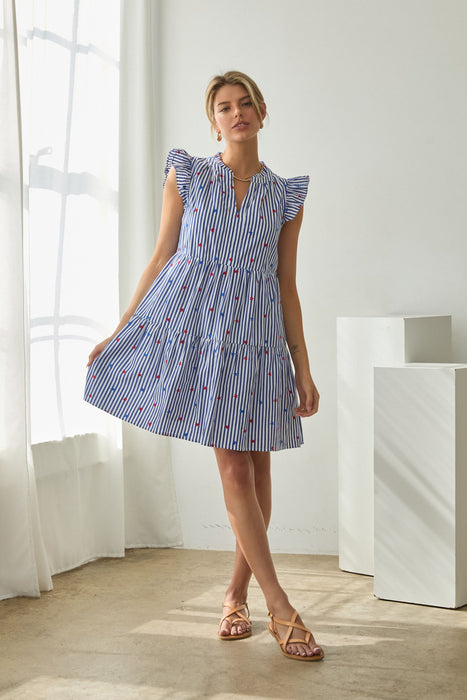 Striped Mini Dress with Stars