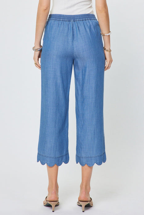 Scalloped Hem Cropped Top & Pant Set
