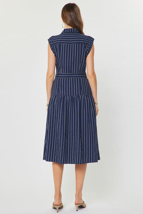 Cap Sleeve Button Down Tiered Midi Dress