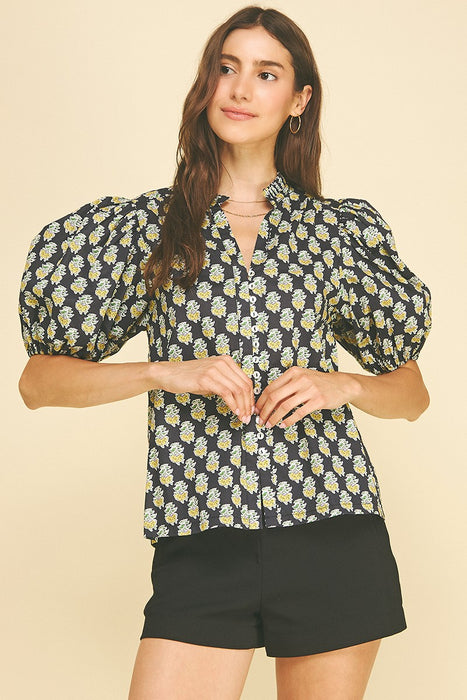 Floral Print V-Neck Top