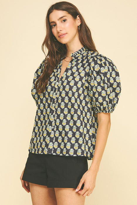 Floral Print V-Neck Top