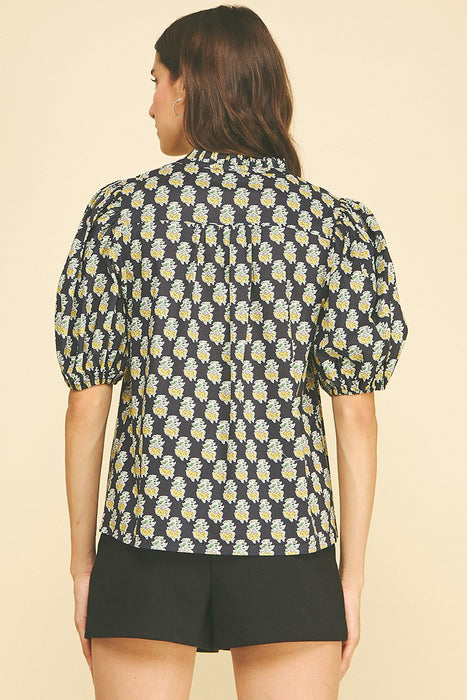 Floral Print V-Neck Top