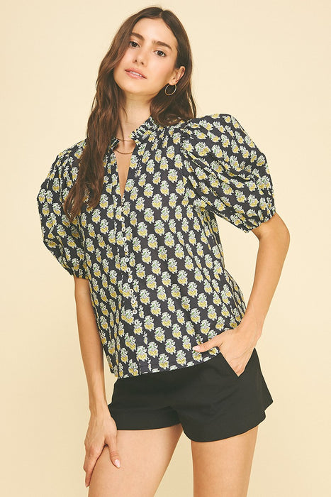 Floral Print V-Neck Top