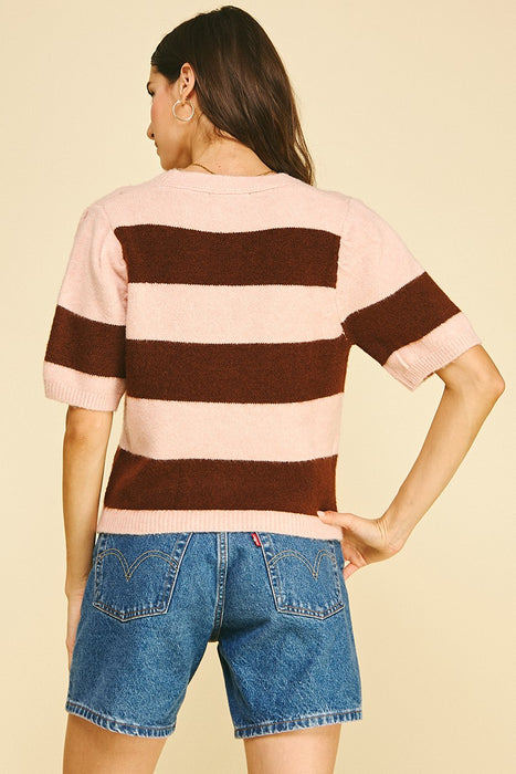 Color Block V-Neck Sweater