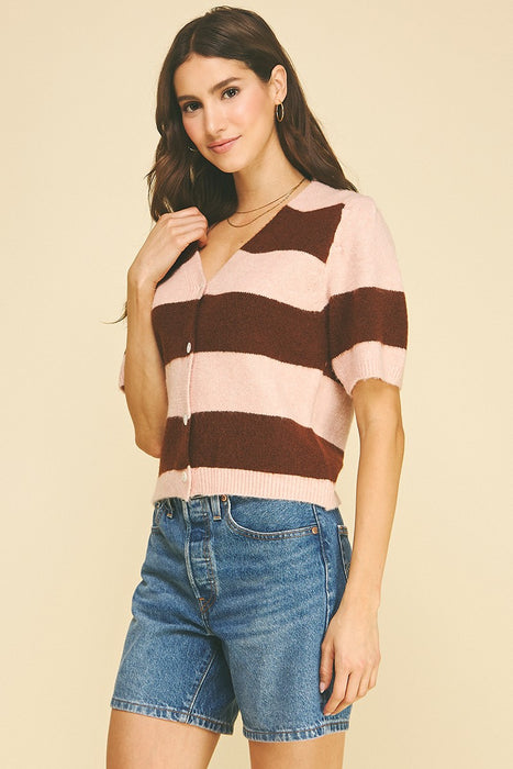 Color Block V-Neck Sweater