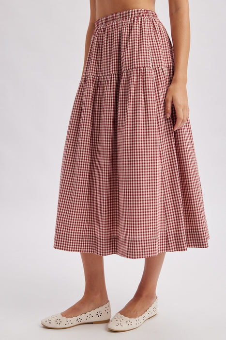 Gingham Tiered Skirt