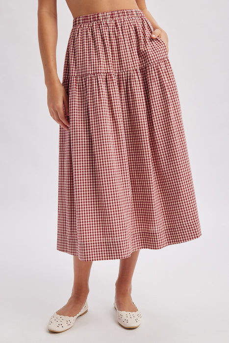 Gingham Tiered Skirt