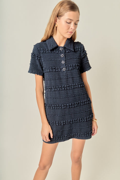 Stretched Textured Mini Dress