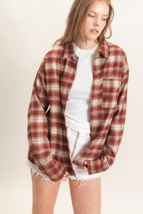Flannel Button Up Top