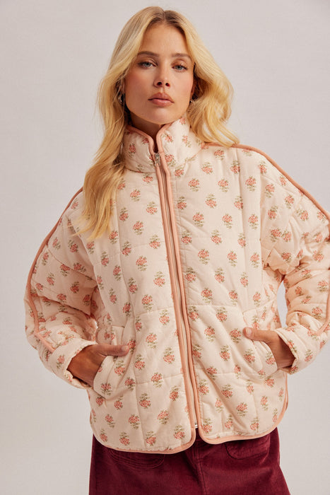 Floral Quilted Puffer Jacket