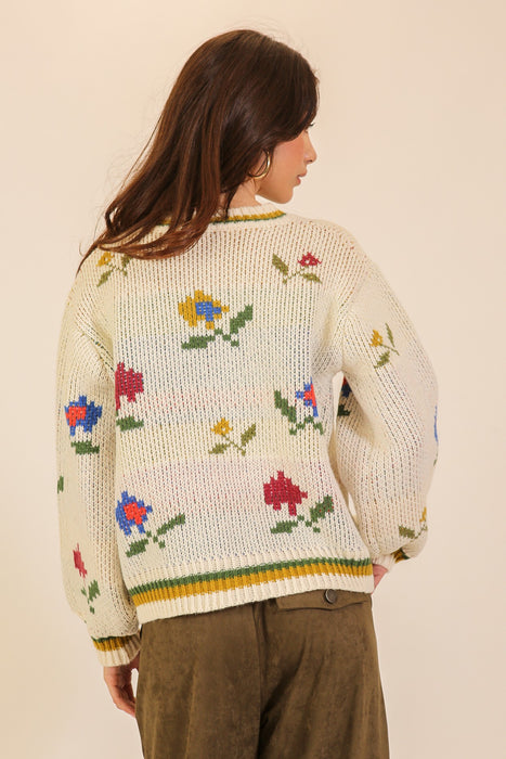 Pixel Flower Sweater
