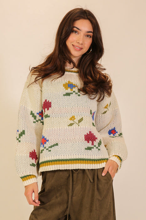 Pixel Flower Sweater