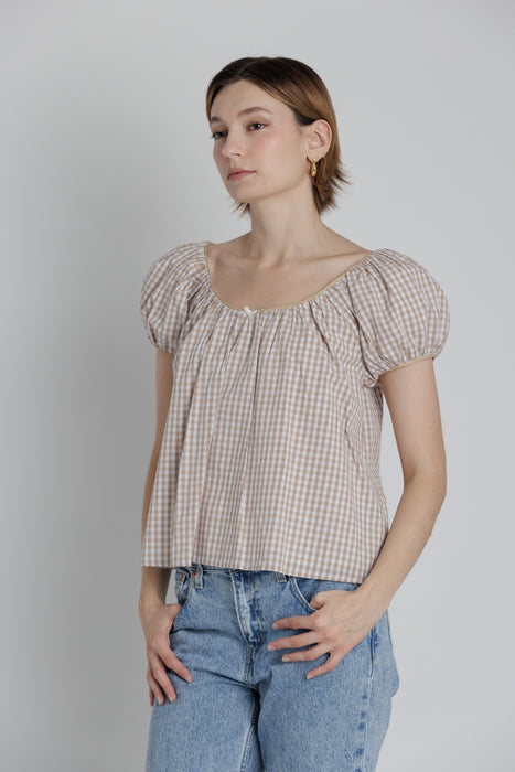 Gingham Baby Doll Top