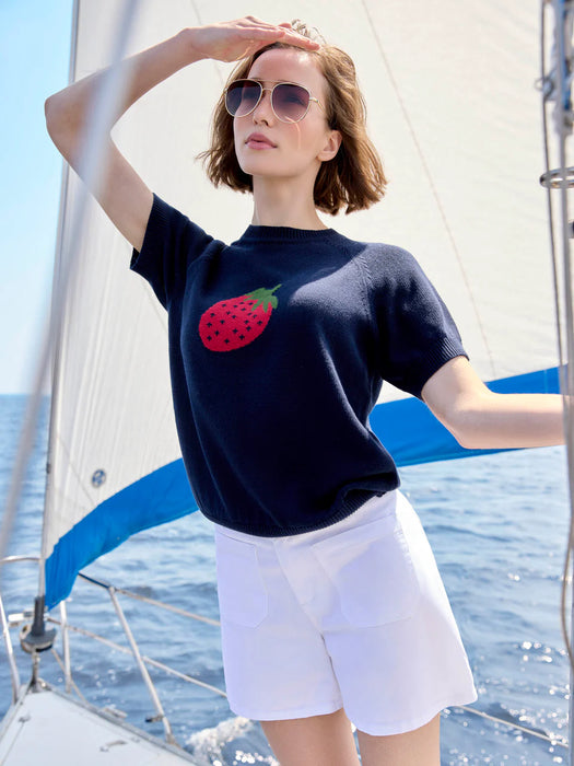 Crew Neck Sweater With Strawberry