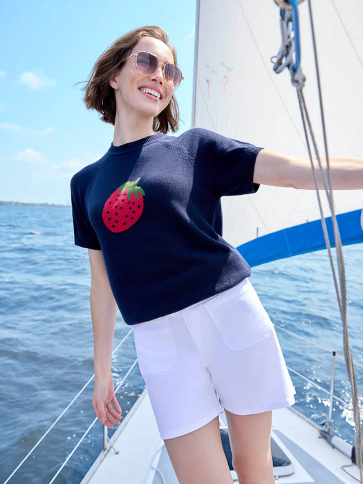 Crew Neck Sweater With Strawberry