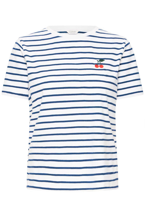 Striped Tshirt Cherry Accent