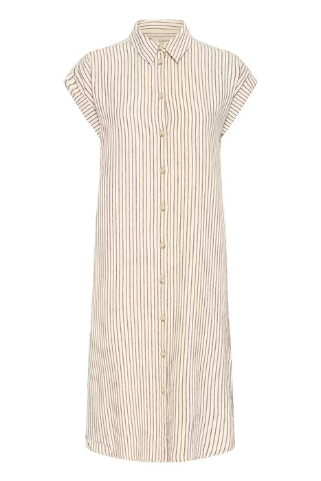Linen Striped Shirt Dress