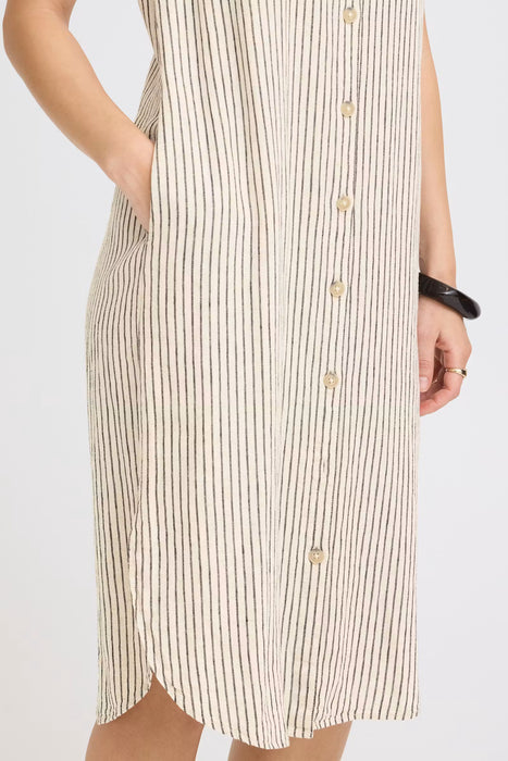 Linen Striped Shirt Dress