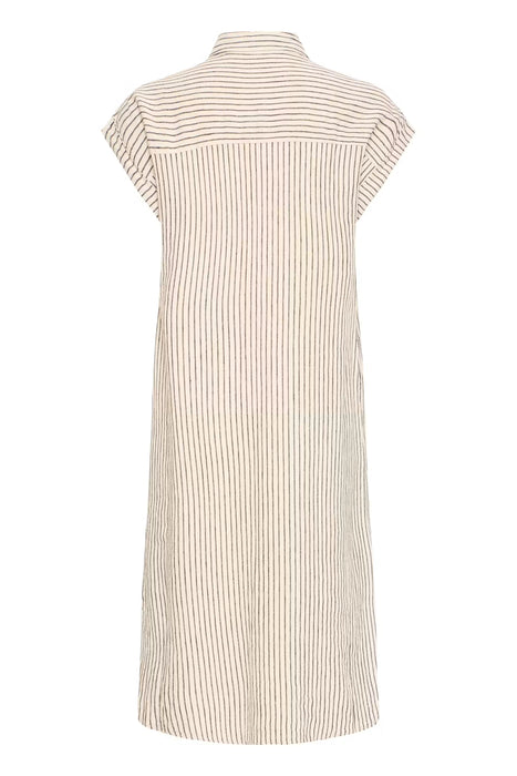 Linen Striped Shirt Dress