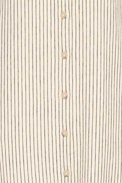 Linen Striped Shirt Dress