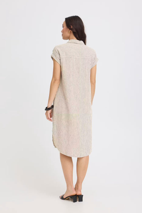 Linen Striped Shirt Dress