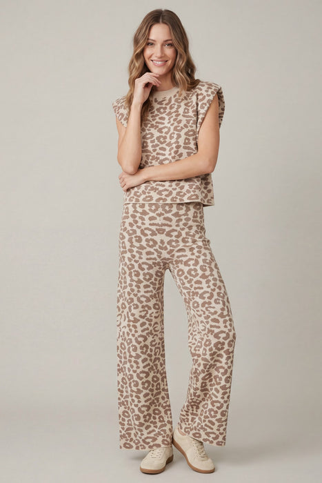 Leopard Print Sweater & Pants Set