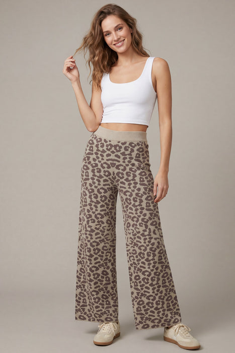 Leopard Print Sweater & Pants Set