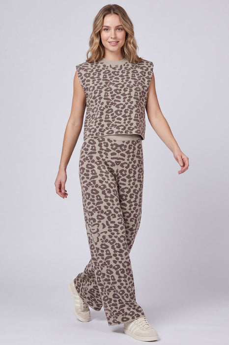 Leopard Print Sweater & Pants Set