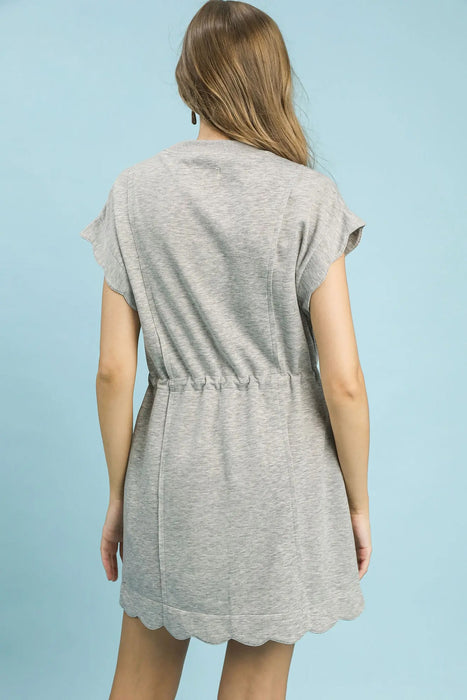 Scallop Sleeve Sweatshirt Mini Dress