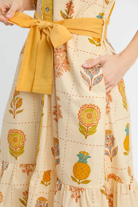 Floral Collared Midi Dress