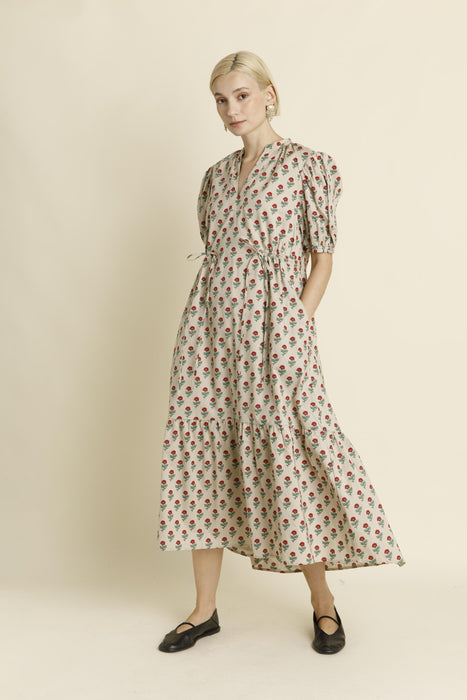 Midi Dress With Waist Ties