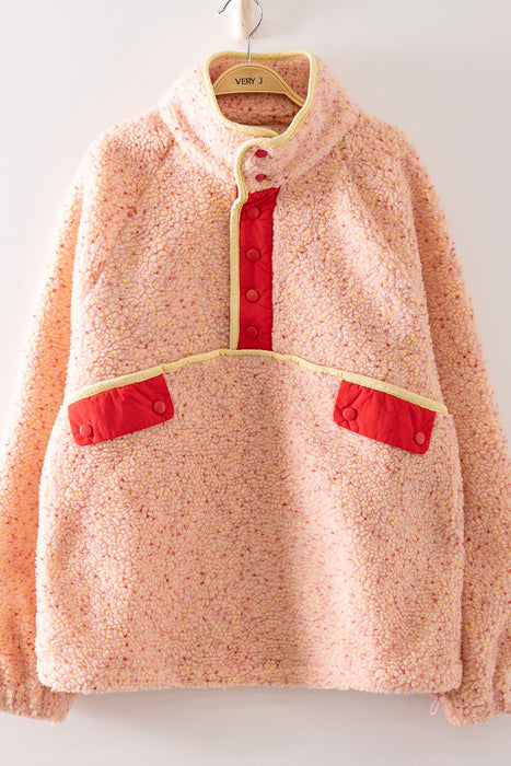 Oversize Jacket with Snap Buttons