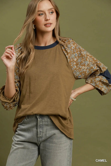 Floral Puff Sleeve Top