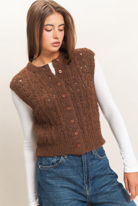 Cable Knit Sweater Vest