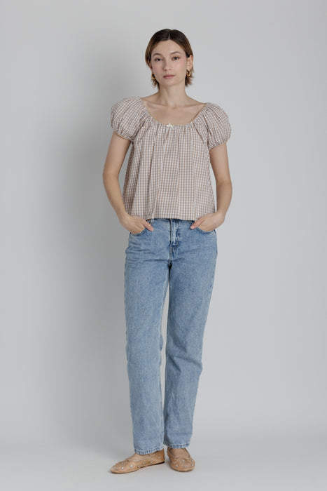 Gingham Baby Doll Top