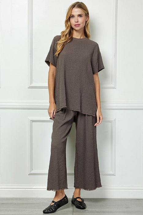 Seersucker Top & Bottom Set
