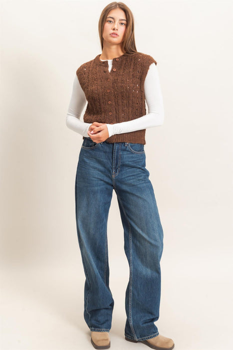 Cable Knit Sweater Vest