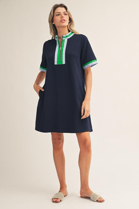 Quarter Zip Mini Dress