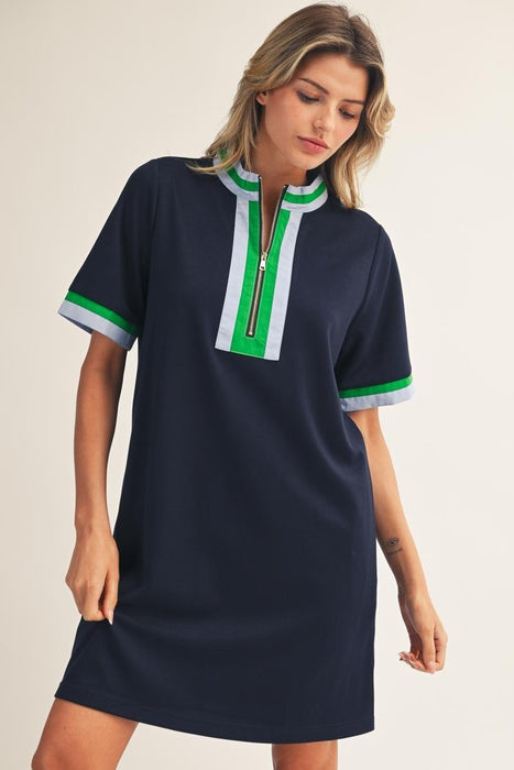 Quarter Zip Mini Dress