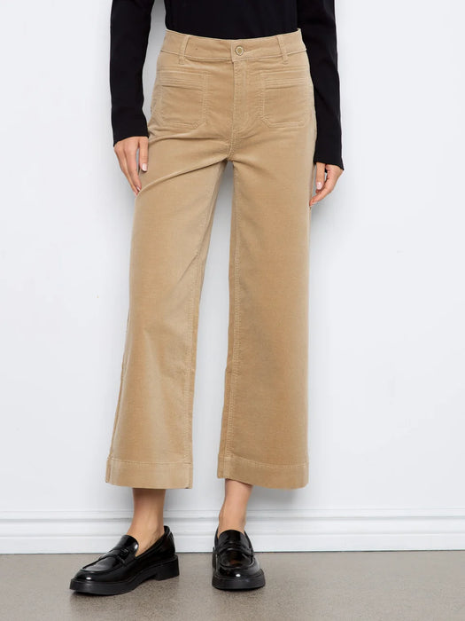 Cropped Wide Leg Corduroy Pant