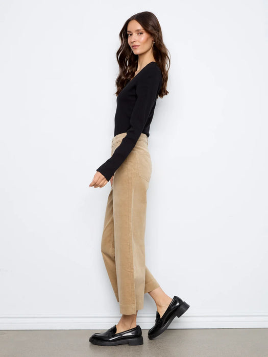 Cropped Wide Leg Corduroy Pant