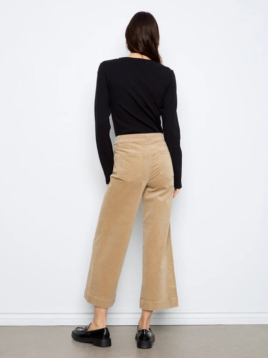 Cropped Wide Leg Corduroy Pant
